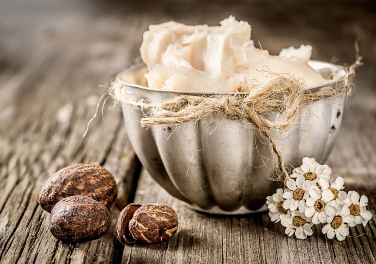 How does shea butter affect skin and hair?